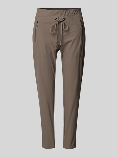 MAC Spodnie o kroju tapered fit z kieszeniami zapinanymi na zamek błyskawiczny model ‘EASY ACTIVE’ Błotnisty 2