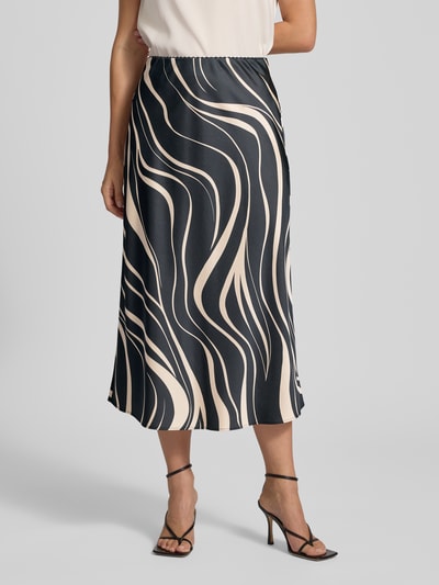 s.Oliver BLACK LABEL Regular fit midirok van viscosemix Zwart - 4