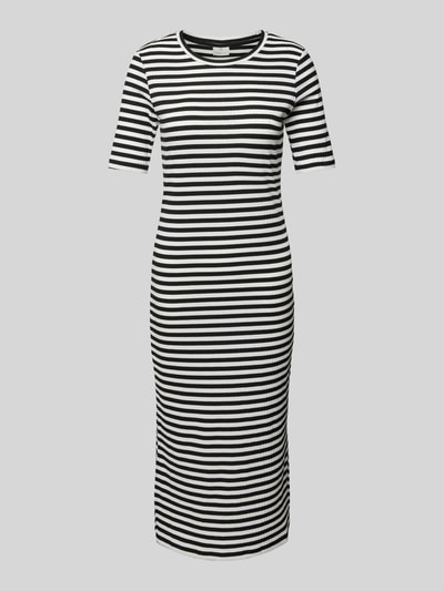 Kaffe T-Shirt-Kleid mit Streifenmuster und Rundhalsausschnitt Black 2
