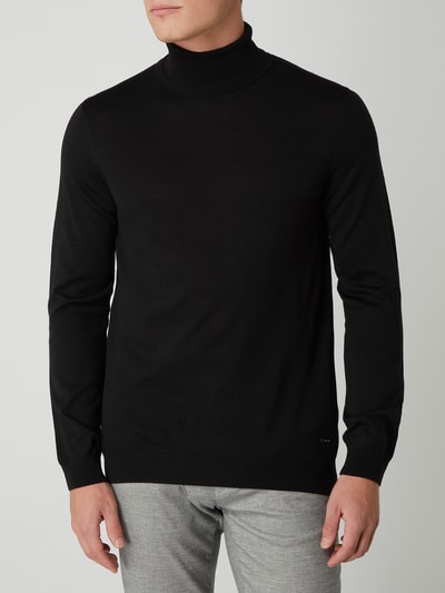 JOOP! Collection Rollkragenpullover aus Merinowolle Modell 'Donte' Black 4