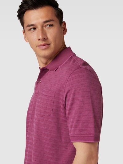 bugatti Poloshirt mit Streifenmuster Pink 3