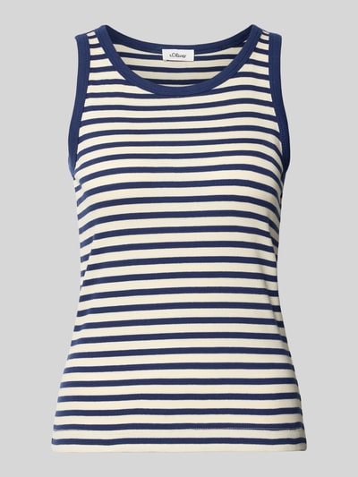 s.Oliver RED LABEL Slim fit tanktop van katoenmix Marineblauw - 1