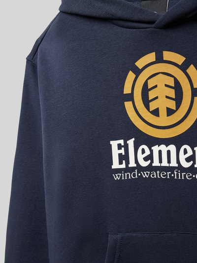 Element Bluza z kapturem, nadrukiem z logo i kieszenią kangurką Granatowy 2