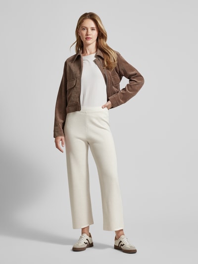 MAERZ Muenchen Wide leg broek met elastische band Beige gemêleerd - 1