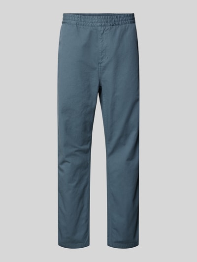 Produktfoto, Hose mit elastischem Bund Modell 'Moraga' von Carhartt Work In Progress in Blau, reine Baumwolle, Regular Fit, seitliche und Gesäßtaschen, glatte Oberfläche, für Herren