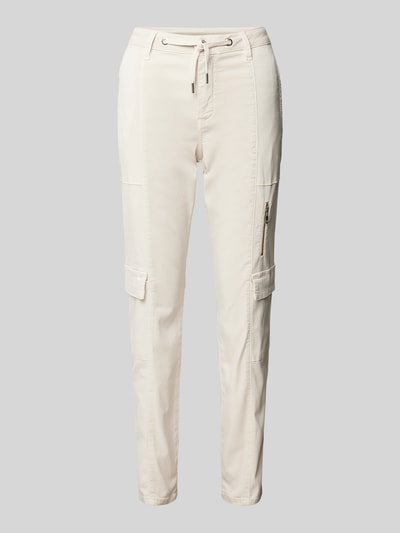 monari Slim fit cargobroek met tunnelkoord Beige - 2