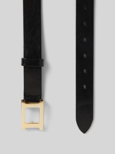 Vanzetti Skórzany pasek z klamrą na pin Czarny 3