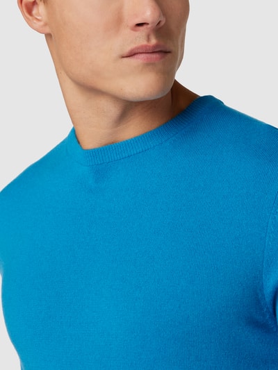 Christian Berg Men Kaschmir Pullover mit geripptem Rundhalsausschnitt Aqua 3