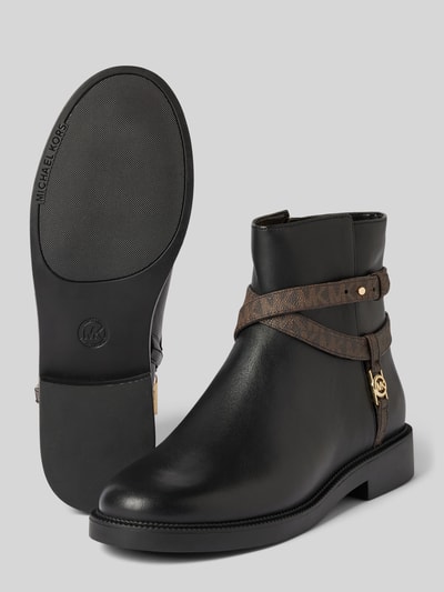 MICHAEL Michael Kors Leren boots met labelapplicatie, model 'ABIGAIL' Zwart - 4