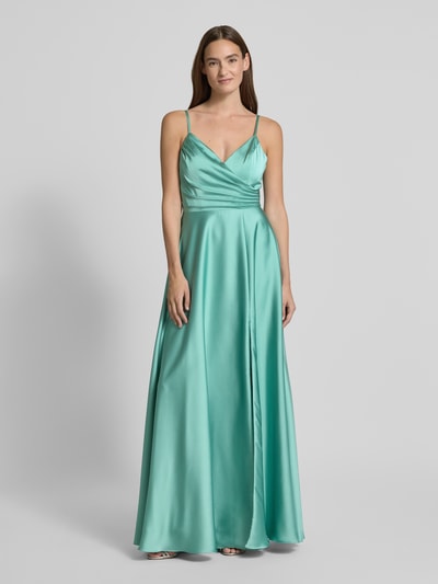 Laona Avondjurk in wikkellook Turquoise - 4