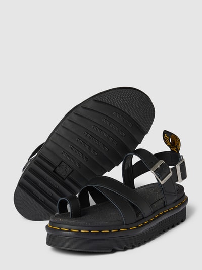 Dr. Martens Sandalen van leer met plateauzool, model 'Avry' Zwart - 4