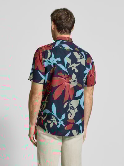 Lerros Regular Fit Freizeithemd aus Baumwoll-Leinen-Mix Dunkelblau 5