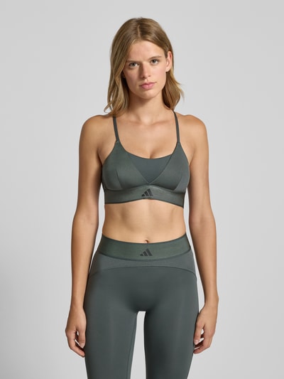 adidas Sportswear Bustier met logo en gekruiste bandjes Donkergroen - 4