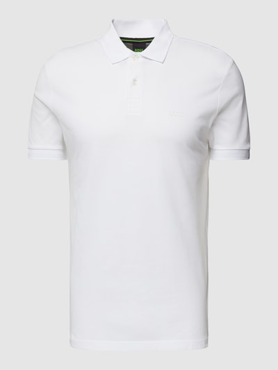 BOSS Green Poloshirt met labelprint, model 'Pio' Wit - 2