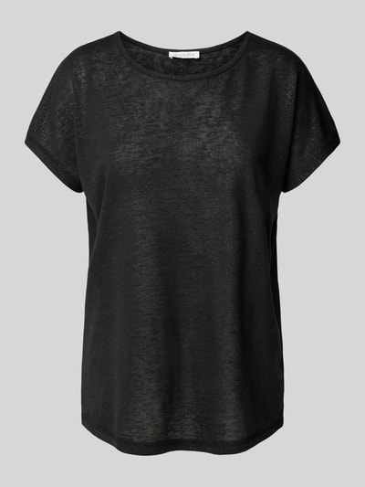 Christian Berg Woman T-Shirt mit geripptem Rundhalsausschnitt Black 2