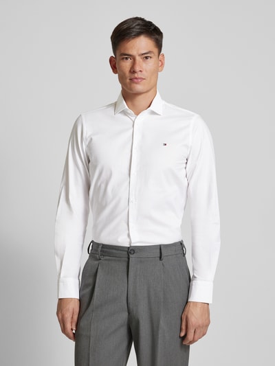 Tommy Hilfiger Tailored Slim Fit Business-Hemd mit Knopfleiste Weiss 4