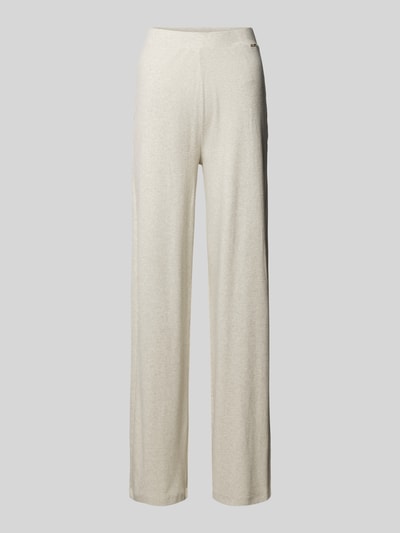 Guess Wide leg stoffen broek met labelapplicatie, model 'ELSA' Lichtbruin gemêleerd - 2