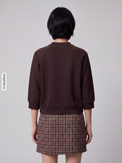 s.Oliver RED LABEL Relaxed Fit Sweatshirt aus Baumwoll-Mix Dunkelbraun 5