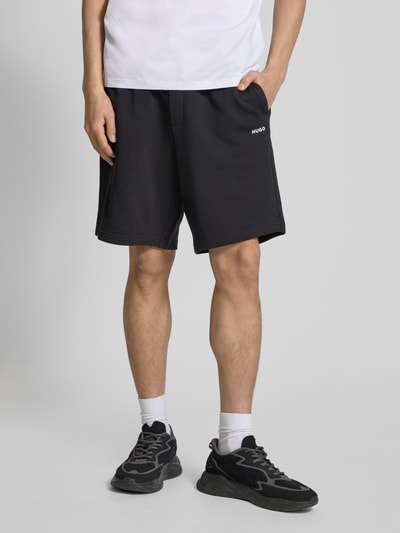 HUGO Sweatshorts mit Label-Print Modell 'Nomario' Black 4