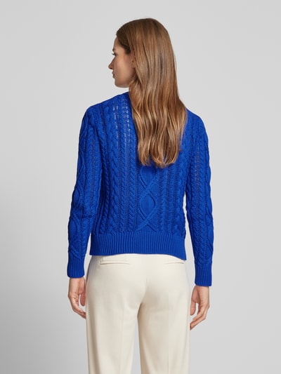 Lauren Ralph Lauren Gebreide pullover met ribboorden, model 'HILVAITE' Koningsblauw - 5