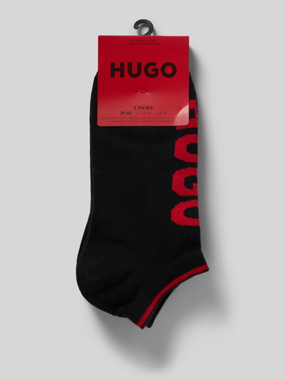 HUGO Skarpety do sneakersów z nadrukiem z logo w zestaw 3 szt. Czarny 3