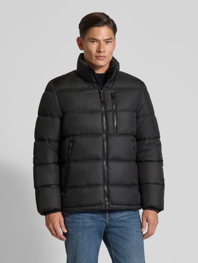 Tom Tailor Regular fit gewatteerd jack met opstaande kraag Zwart - 4