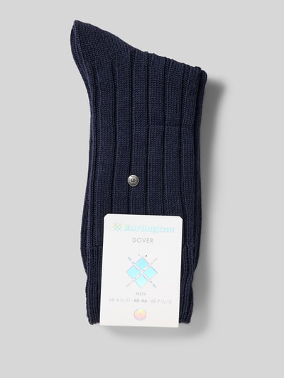 Burlington Socken mit Label-Print Marine 3