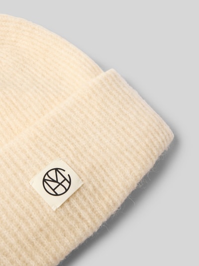 MSCH Copenhagen Beanie mit Alpaka-Anteil und Label-Patch Offwhite Melange 2