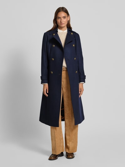 Lauren Ralph Lauren Lange jas van wolmix met mouwtrensjes Marineblauw - 1