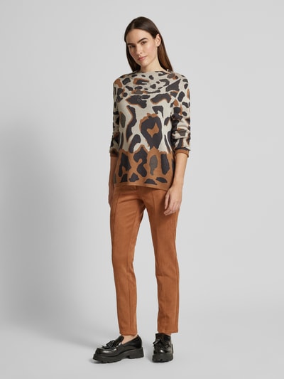 Betty Barclay Slim fit broek met siernaden Cognac - 1