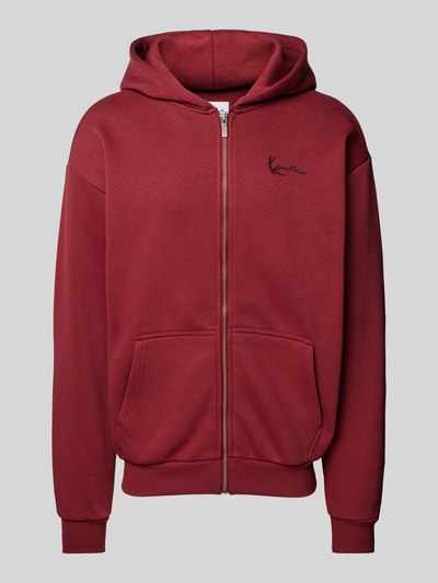 KARL KANI Sweatjacke mit Label-Stitching Bordeaux 1