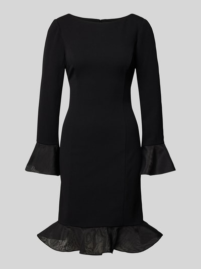 Adrianna Papell Knielanges Cocktailkleid mit U-Boot-Ausschnitt Black 1