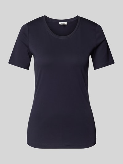 s.Oliver RED LABEL Slim Fit T-Shirt aus reiner Baumwolle in Interlockjersey-Qualität Marine 2