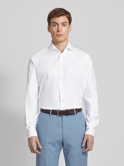 Profuomo Slim Fit Business-Hemd mit Kentkragen Modell 'Cutaway' Weiss 4