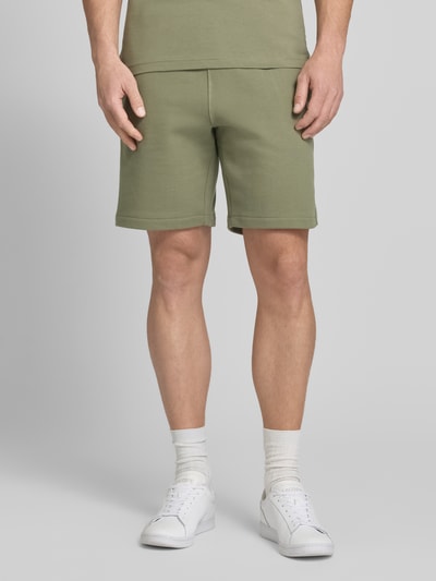 Lacoste Regular Fit Sweatshorts aus reiner Baumwolle  Oliv 4