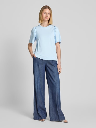 Selected Femme T-Shirt mit Raffungen Modell 'PENELOPE' Hellblau 1