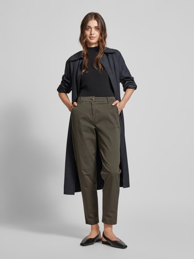 Vero Moda Tapered Leg Chino mit Knopf in Hornoptik Modell 'CHRISTY' Oliv 1