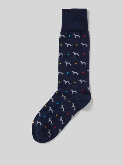 PAUL SMITH Socken mit Stukturmuster Modell 'HANK' Marine 1