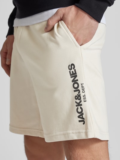 Jack & Jones Sweatshorts met tunnelkoord, model 'GALE' Offwhite - 3