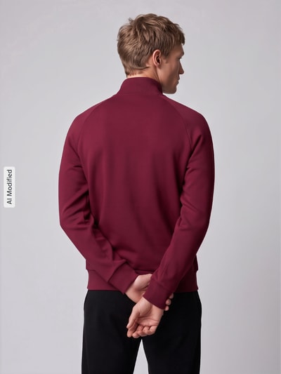 BOSS Green Sweatjacke mit Logo-Prägung Bordeaux 5