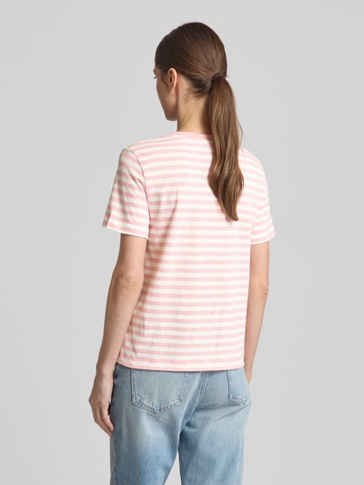 Gant T-Shirt mit Label-Stitching Pink 5