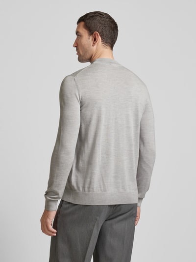 JOOP! Collection Gebreide pullover van scheerwol met opstaande kraag, model 'Davide' Lichtgrijs - 5