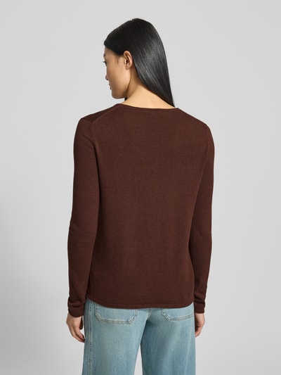 Tom Tailor Sweter z dzianiny o kroju regular fit z mieszanki bawełny i wiskozy Orzechowy 5