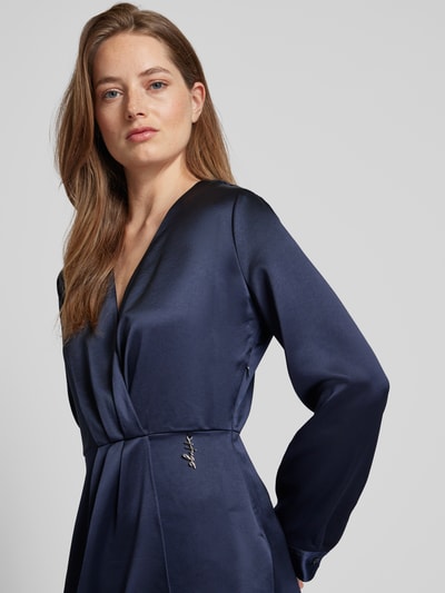 HUGO Jurk in wikkellook met labeldetail Marineblauw - 3