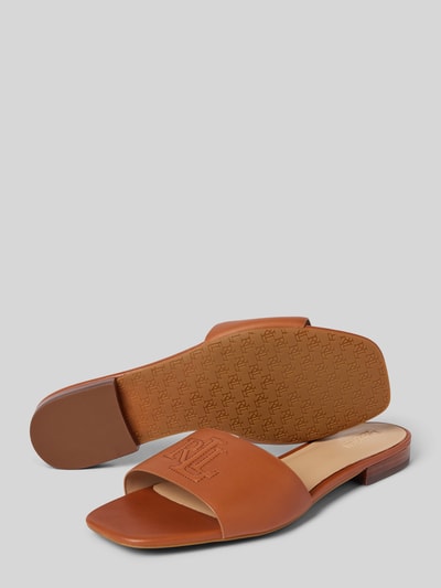 Lauren Ralph Lauren Slides mit Label-Stitching Modell 'EVERLEY' Cognac 4