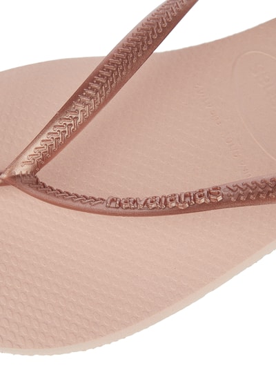 Havaianas Teenslippers met reliëflogo Metallic roze - 2