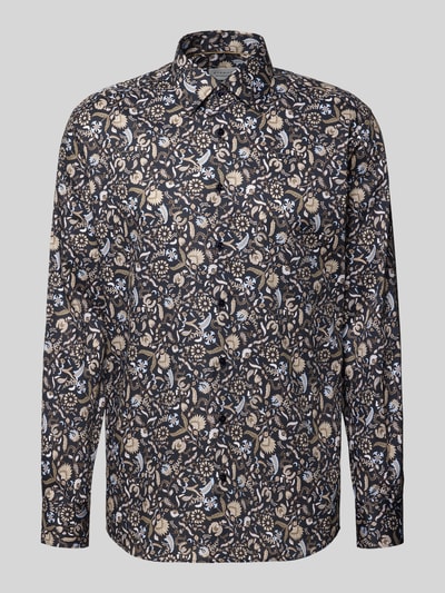 ETERNA Regular fit zakelijk overhemd van katoen met kentkraag Marineblauw - 2