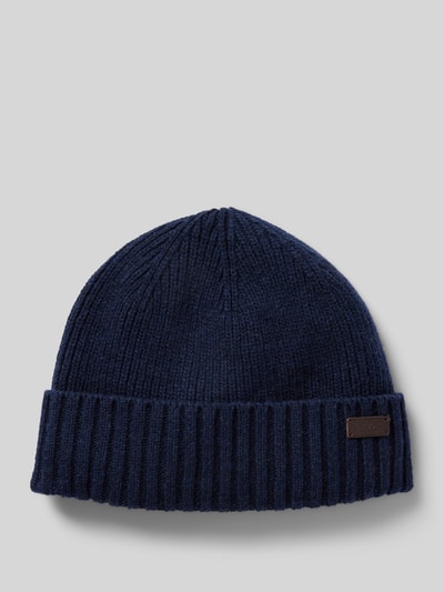 Barbour Beanie mit Label-Badge Marine 1