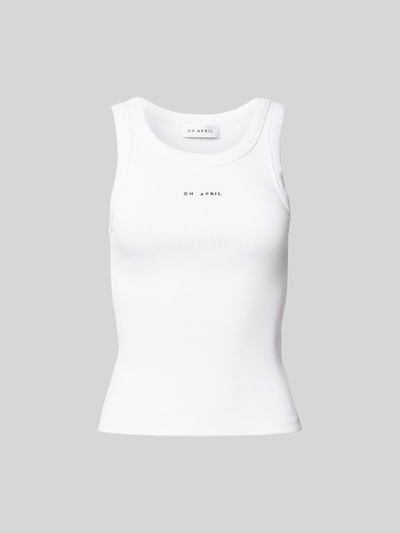 OH APRIL Tanktop mit Label-Stitching Weiss 1