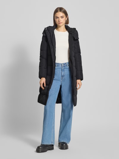 Calvin Klein Jeans Steppmantel mit Logo und Kapuze Black 1